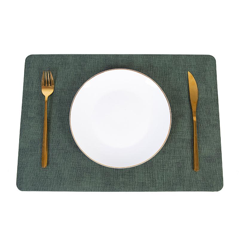 Nordic Minimalist Double-Sided Leather Placemat - Creative PU, Waterproof, Heat-Resistant.
