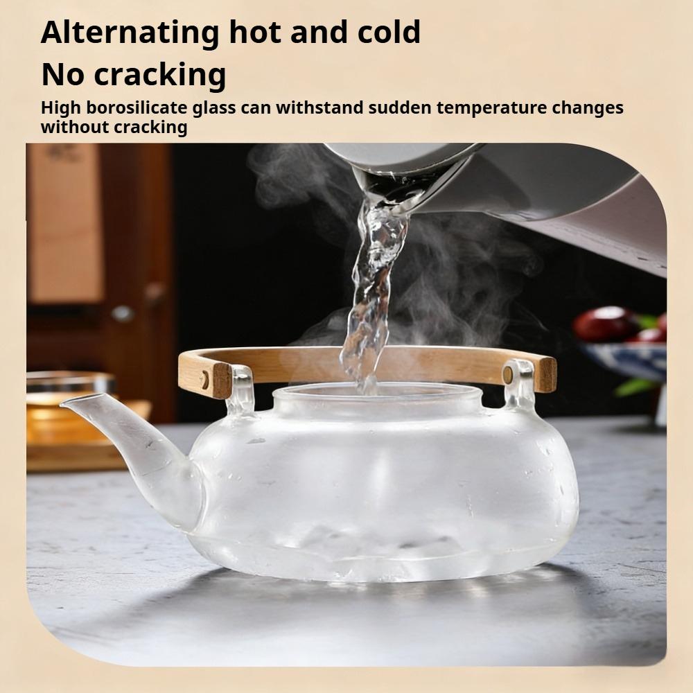 1PCS Glass Teapot with Infuser Borosilicate Tea Cooking Maker Stovetop Safe for Loose Leaf Herbal Tea for Home Travel Outdoor