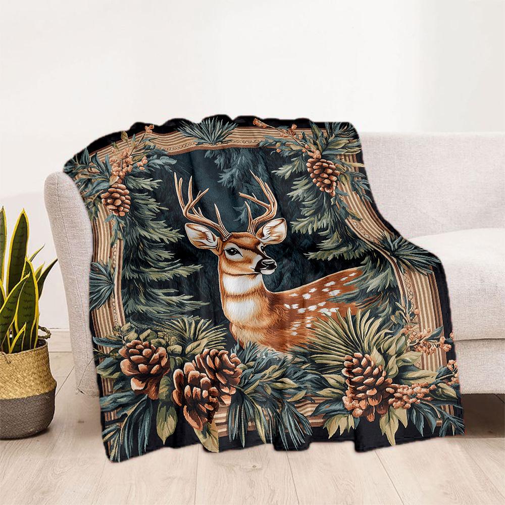 Deer In The Forest flannel,Lightweight,Flannel Blanket,Comfortable Blanket, Sofa Blanket, gift blankets,Holiday gift blanket Blankets