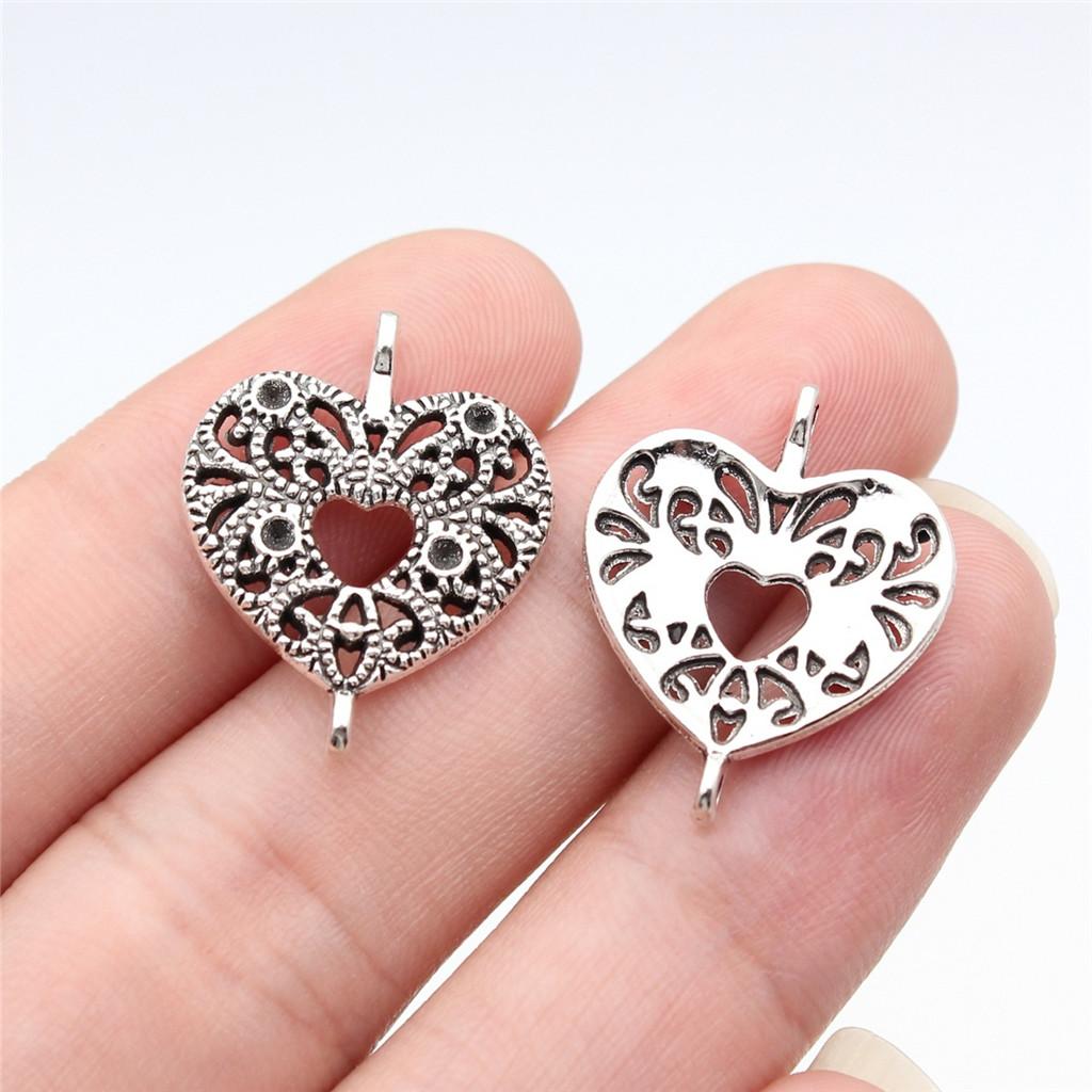 Heart Connectors Love Symbol Antique Bronze Zinc Alloy Jewelry Making DIY Jewelry Making Style Pendant Connectors