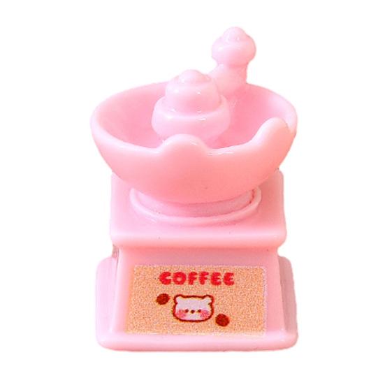 Dollhouse Miniature Coffee Bar Accessories Mini Resin Coffee Maker Machine Cup Jar Pot Figurine for Pretend Play Dollhouse Kitchen Ornaments