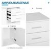 Living Room Side Furniture Narrow Sideboard with Doors and Drawers 71x35x76cm White