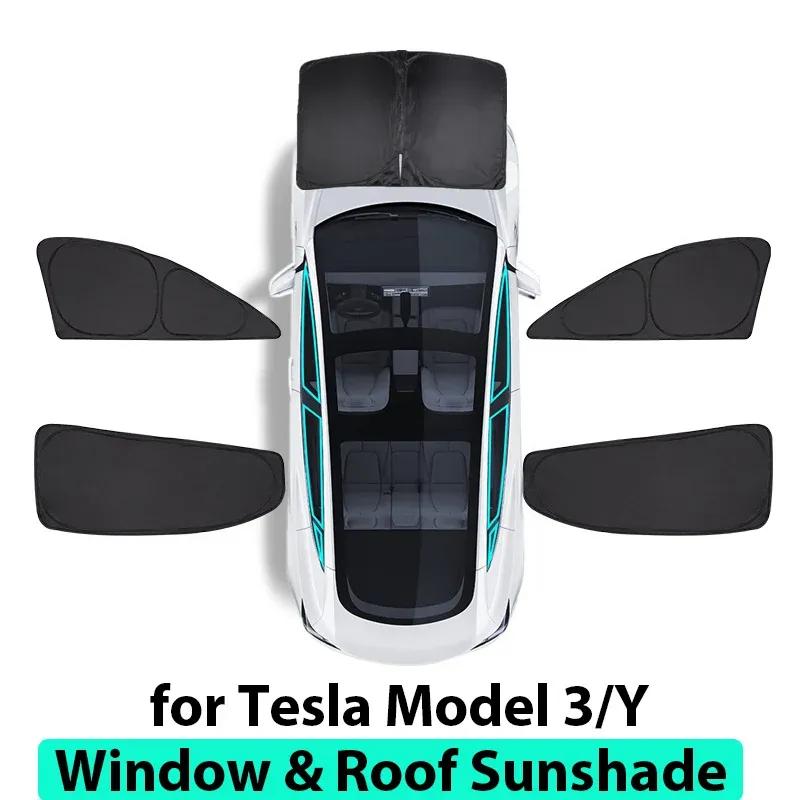 For Tesla Model Y 2025 Sun Roof Shade Model 3 Highland 2024 Glass Roof Sunshade Front Rear Window Windshield Privacy Cover Kids