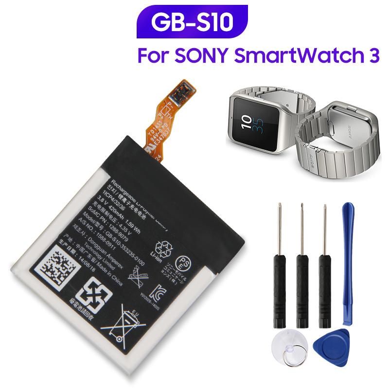 Перезаряжаемая литиевая батарея для умных часов SONY 3 SW3 SWR50 3SAS Батарея для часов с инструментами 420 мАч
