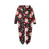 Christmas Print Parent-Child Outfit Hooded Zipper One-Piece Fashionable Home Suit Set