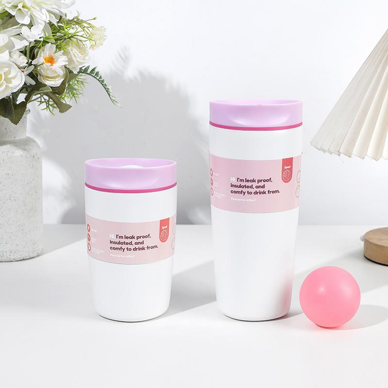 12/20oz High Appearance Office Coffee Cup Simple and Fashionable Stainless Steel Vacuum Insulated Portable Outdoor Car Bottle