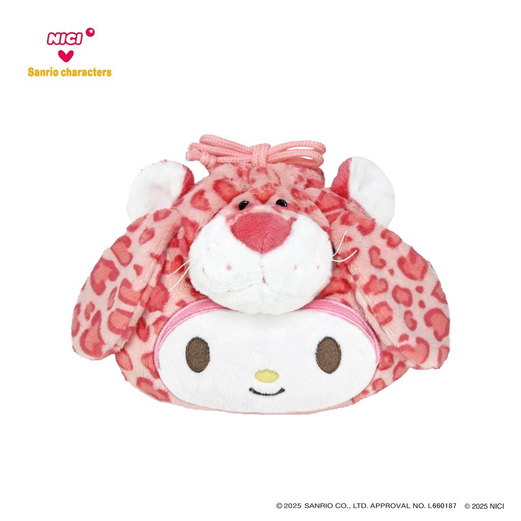 [NICI X Sanrio] Plush Drawstring Bag, Pink