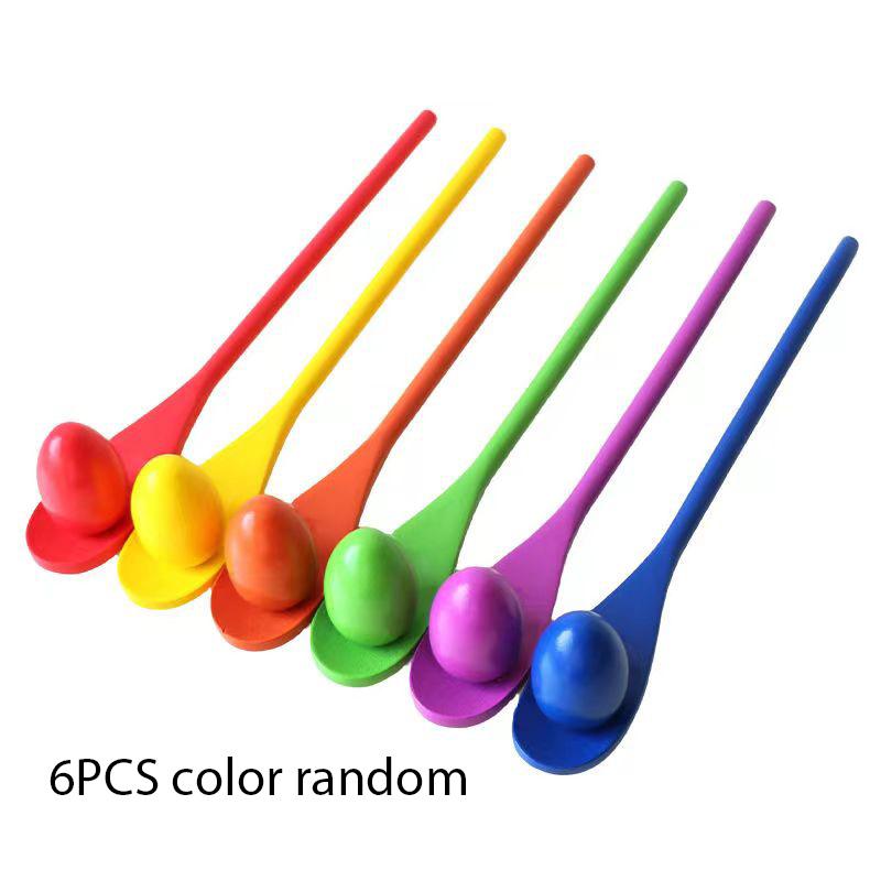 Children s Outdoor Fun Game Toy Egg Spoon Balance Sport Wooden Spoon Toss Ball Sense Training Early Education Puzzle Party Game
