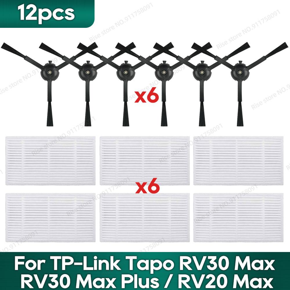 Compatible para TP-Link Tapo RV30 Max Plus/ RV30 Max/ RV20 Max Plus / RV20 Max Accesorios Filtro Hepa Mopa Cepillo Lateral Piezas