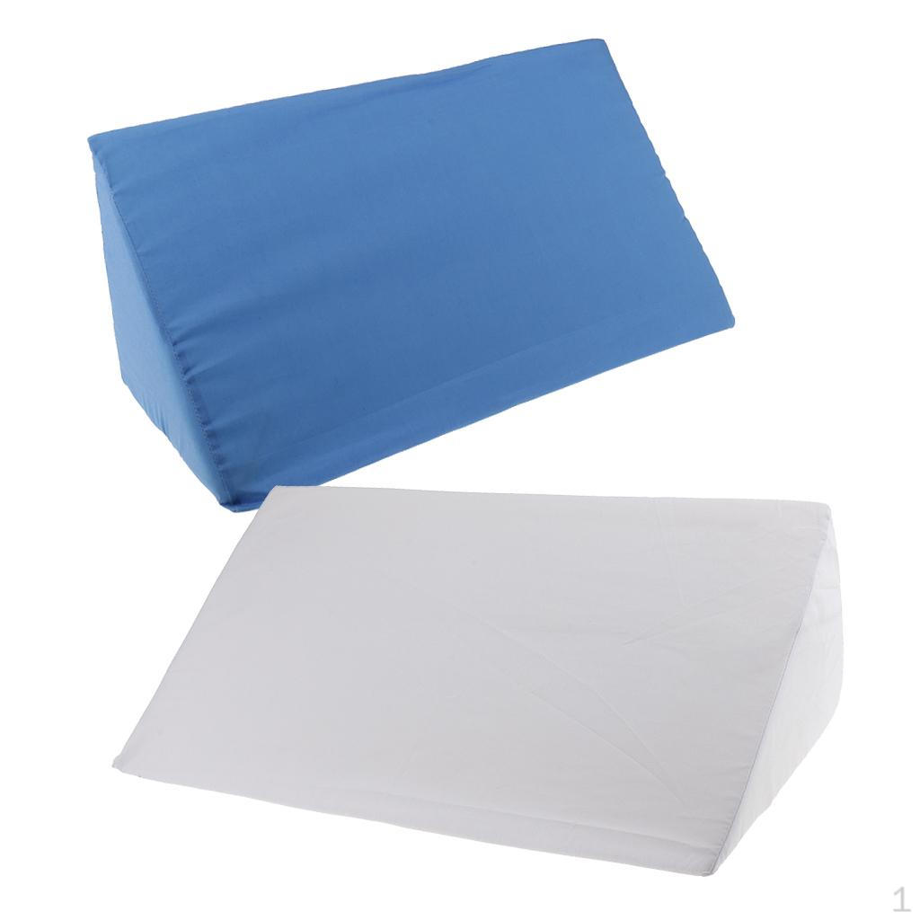 2 Pieces Adult Reflux - Back, Knee Cushion with Cover , White Blue, 20x10x5.5 inch