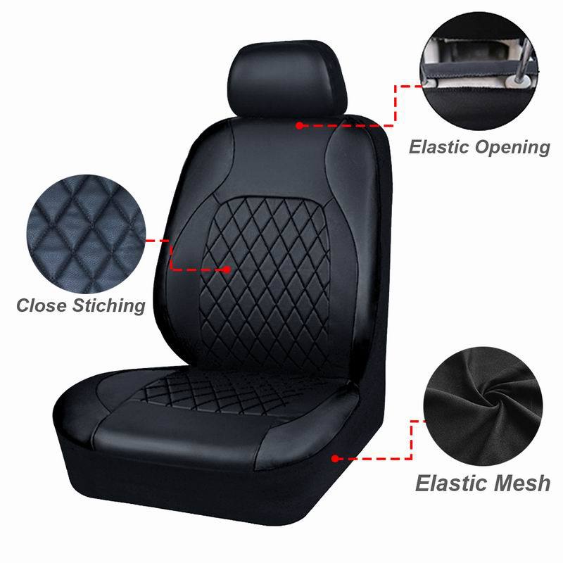 Universal PU Leather Car Seat Covers for 5 Seats All-season Auto Seat Cover Fit for Most Cars Interior Accessories