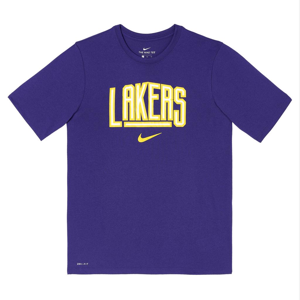 Nike NBA Collaboration Dri-Fit T-Shirt Los Angeles Lakers Team Logo Sports Quick-Dry Basketball Short Sleeve Kids Tops 3Z2B7BBW5-LAK