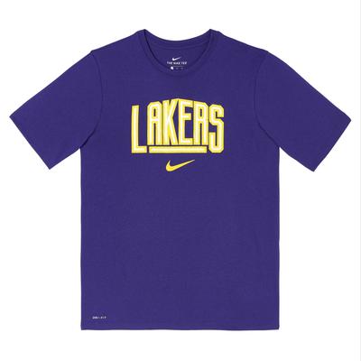 NBA Kooperation Dri-Fit T-Shirt Los Angeles Lakers Teamlogo Sport Schnelltrocknend Basketball Kurzarm Kinder Tops 3Z2B7BBW5-LAK