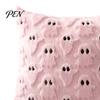Cozy Living Room Accents Halloween Ghost Cushion Cover, Plush Embroidered Throw Pillow 18x18 Holiday Covers Inch Cute Case for Home Sofa Bed