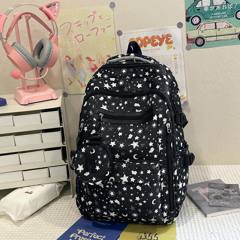 Schoolbag Women's Star Backpack Junior High School Student Lightweight Backpack