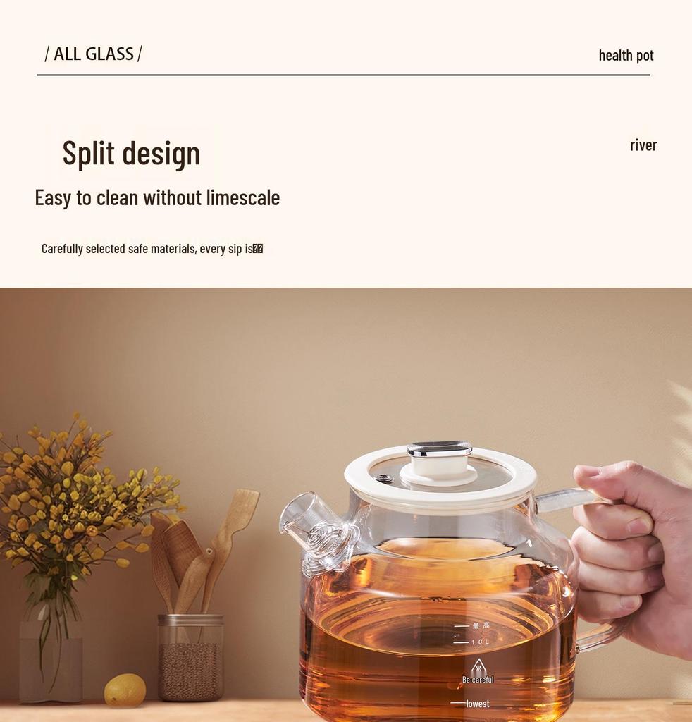 110V Glass Tea Kettle: Health Pot for Office and Home, Compatible with US, European, and British Standards.