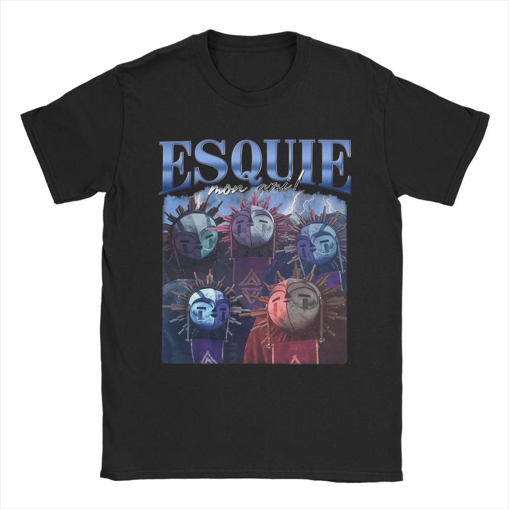Vintage Esquie Clair Obscur Expedition 33 Tour TShirt for Unisex Round Neck Pure Cotton T Shirts Short Sleeve Tee Shirt Clothing
