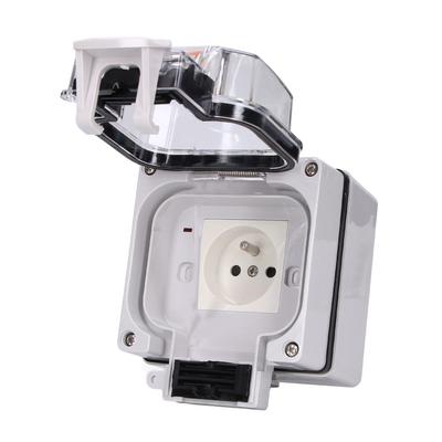 Outdoor Socket IP66 Waterproof Wall Surface Mounted Power Outlet Box French Standard  16A