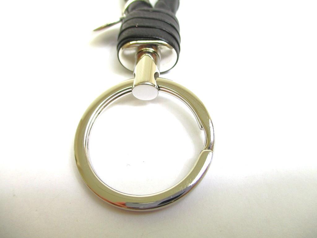 Authentic BOTTEGA BENETA Intrecciato Black Leather Key Chain Key Holder #a707  Refurbished