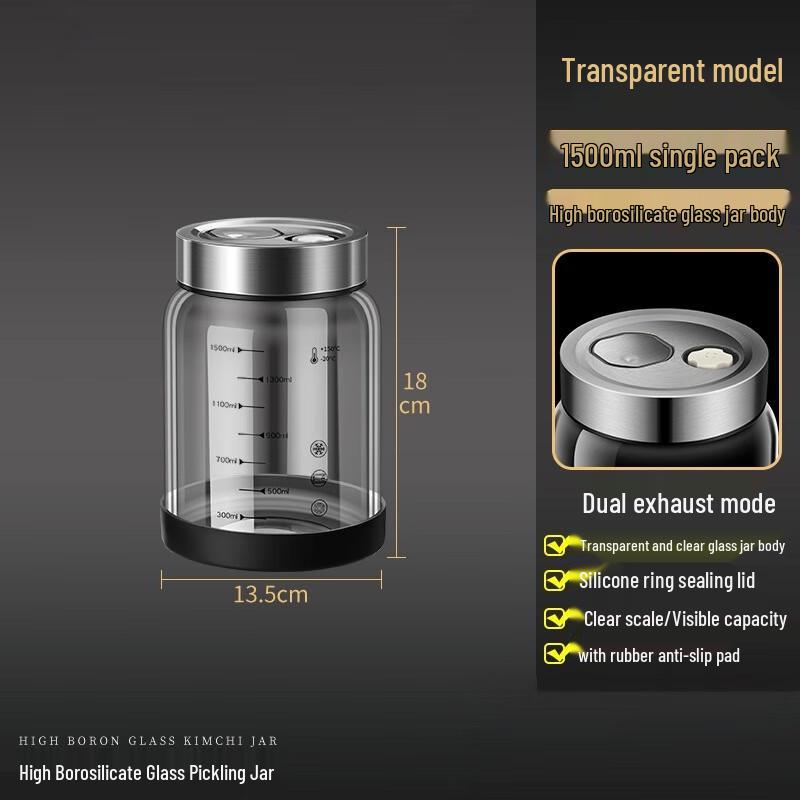 1500ml Transparent PP Pickled Food Storage Container