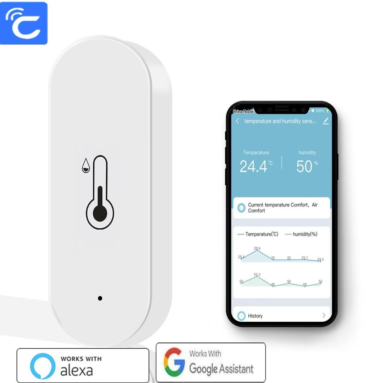 Graffiti Smart WiFi Temperature and Humidity Sensor for Home
