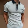 Men's European & American Slim Fit Turn-Down Collar Polo Shirt with Pocket