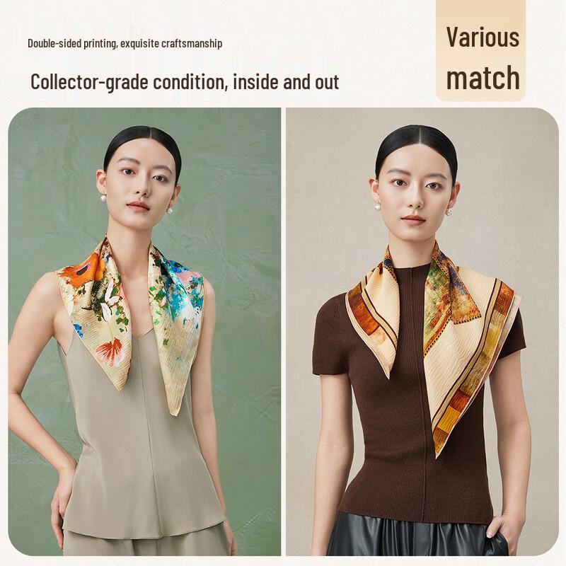 Shanghai Story Pearl Satin Heavy Silk Square Scarf