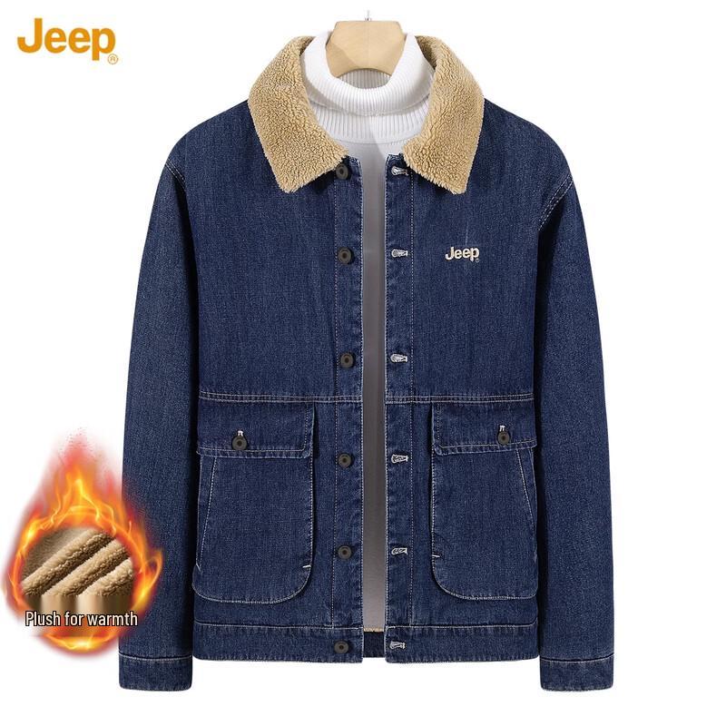 JEEP Men s Faux Lambswool Lined Denim Work Jacket 2XL