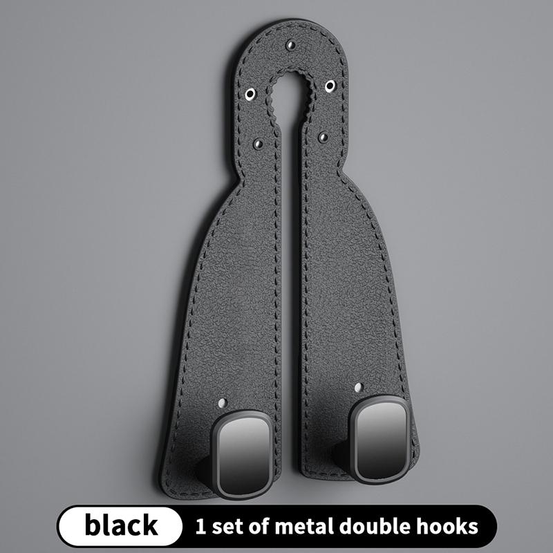 

Car Purse Hook For Headrest - Premium Leather & Abs -Duty Hooks, Easy Install Car Seat Back Storage Hook as the picture