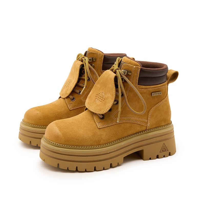 

Women s Shoes Ankle Boots Outdoor Hiking Thick-soled Insole Height-increasing Boots 33 жовтий