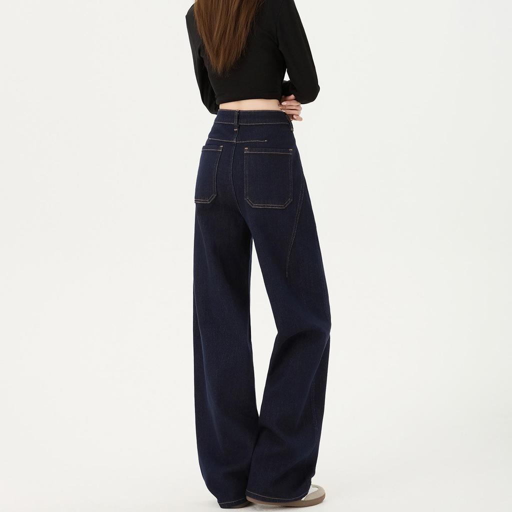 American High Waist Wide Leg Denim Jeans for Women - Slimming, Loose Fit, Spring/Summer 2026