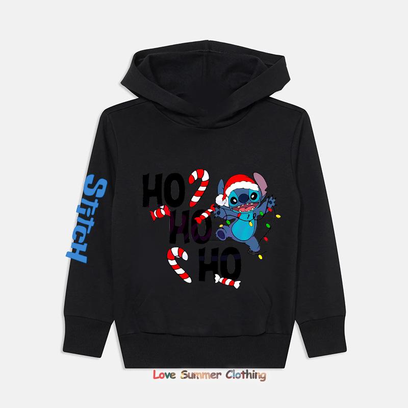 2025 Christmas Hoodie Boys Girls Sweatshirts Kids Hoodies Stitch HD Print Casual Round Neck Long Sleeve 4-14Yrs