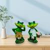 Whimsical Frog Garden Sculptures Adorable Sitting Frog Family Statues Charming Yard Decor for Home and Garden