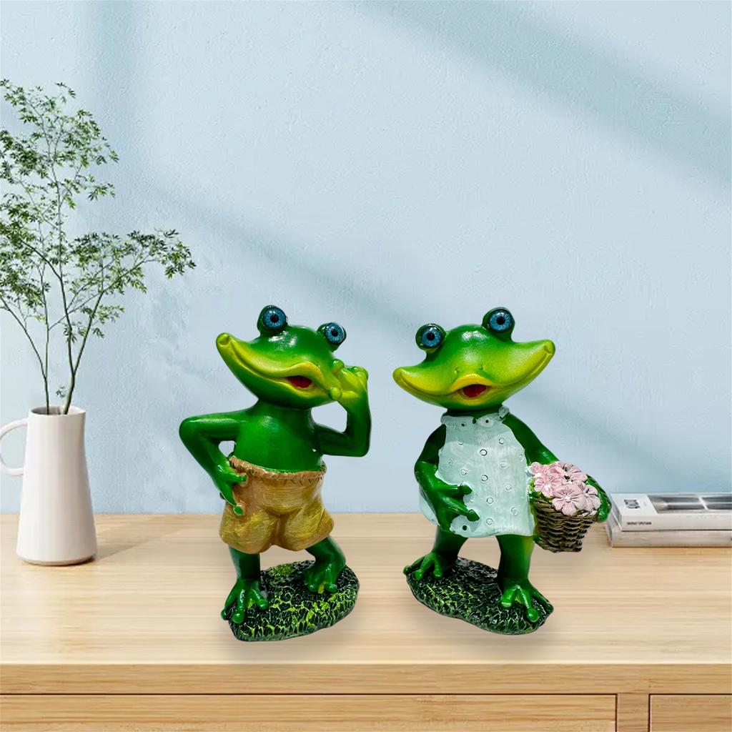 Whimsical Frog Garden Sculptures Adorable Sitting Frog Family Statues Charming Yard Decor for Home and Garden