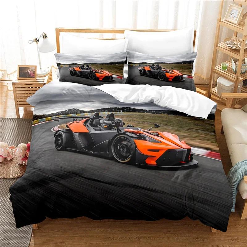 Comforter Popular Bedroom Bedding Set For Men Super Cool Motorcycle Tractor Bedding Set Luxury 100% Polyester Bed Sets S