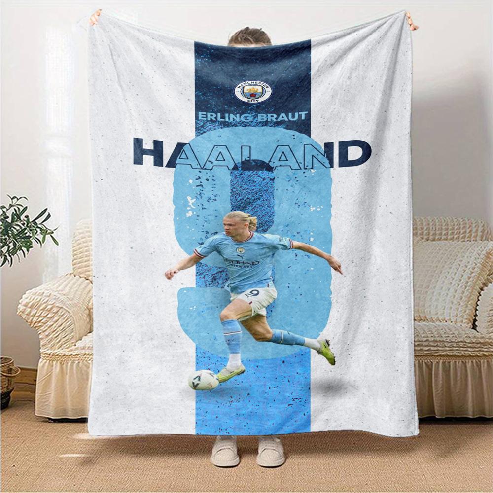Manchester City Theme Printed Blanket - Perfect for Couch, Bed, Travel & Outdoor Use | Machine Washable, Cozy & Durable.