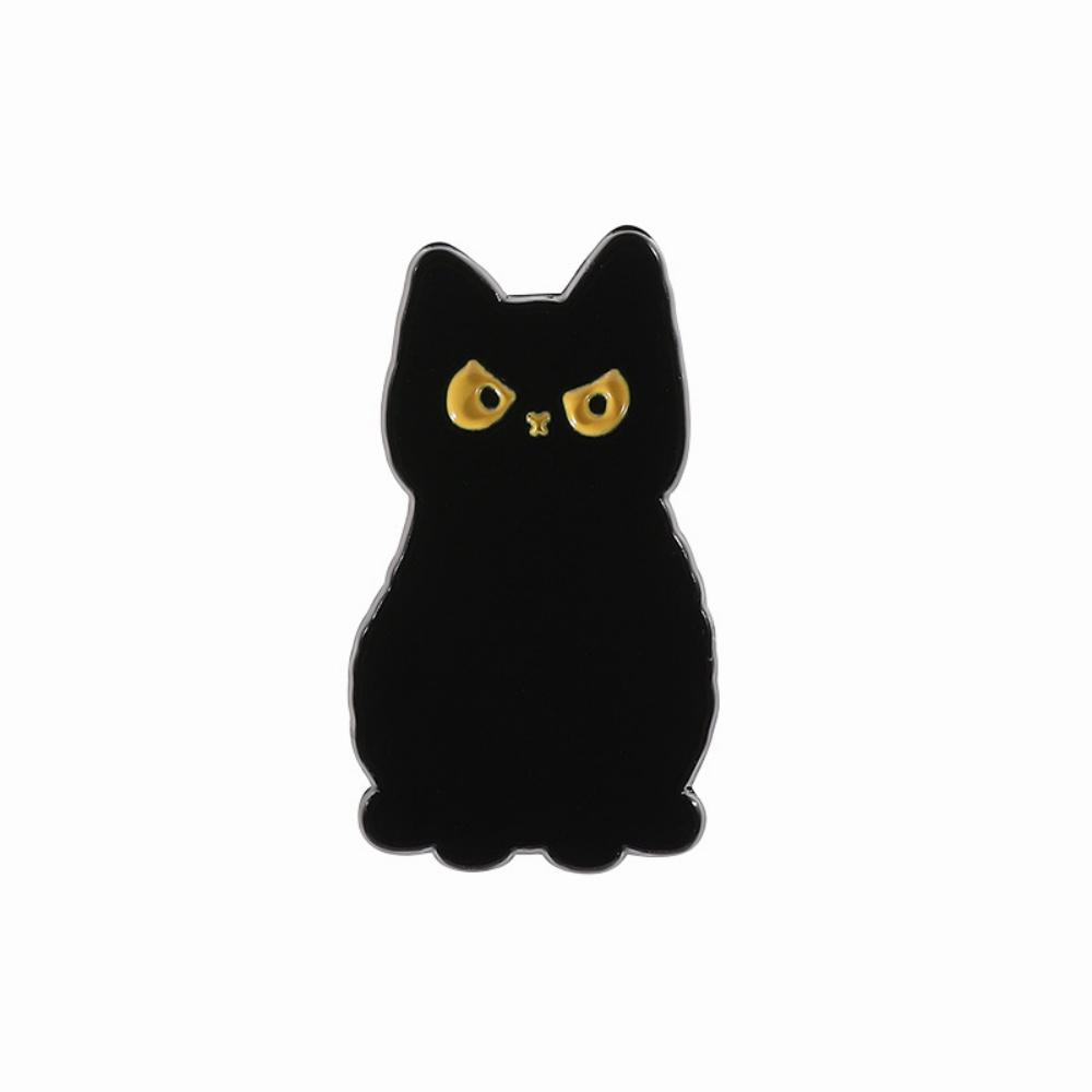 New Cute Black Brooch Funny Kitten Metal Brooches Lapel Pins Badge On Backpack Costume Accessories Jewelry For Friend Gift
