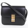 Great Shoulder Bag Classic Box Teen Black Leather Women Used