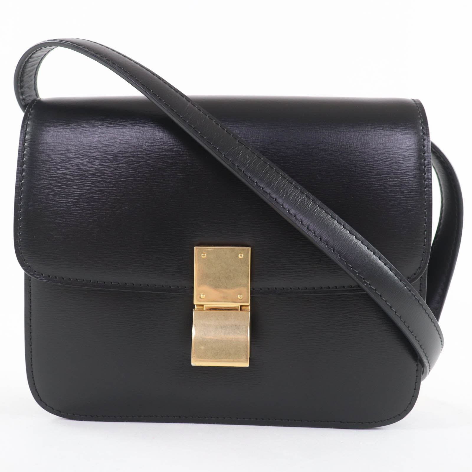 

Great CELINE Shoulder Bag classic box teen black leather Women Used