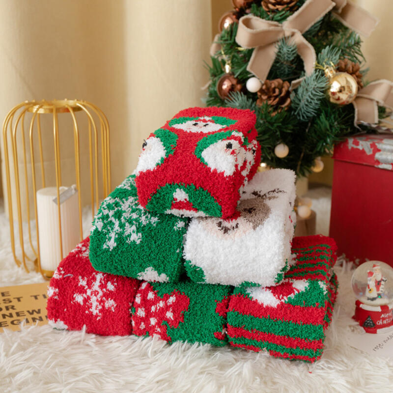 Soft Winter Microfiber Christmas Sleep Knee Socks