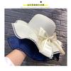 Summer fashion bow big eaves hat women's wavy edge sun hat outdoor beach hat sun hat