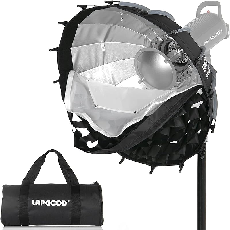 

LAPGOOD soft box beauty dish 80cm EQ80 Bowens mounted diffuser foldable with grid quick set Double soft cloth design Comes with carrying bag
