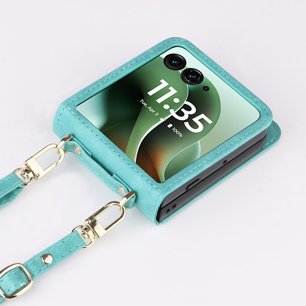 For Motorola Razr 60 Ultra 5G/Razr Ultra 2025 5G Case Card Slots Leather Phone Cover with Lanyard