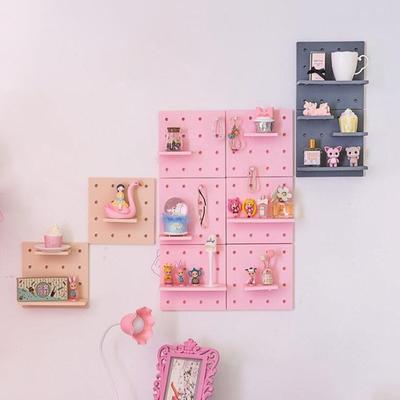 Creative Detachable Storage Rack PP Wall-mounted DIY Decorative Board with Holes Storage Shelf for Bathroom Bedroom Kitchen