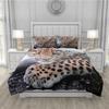 Animal Print Duvet Cover Set Leopard 3D Bed Linen Twin/Queen/140x200,Ultra-Soft Polyester Bedding, Machine Washable Home Decor