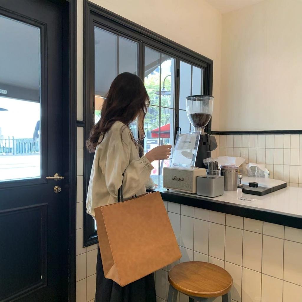 Bags Women's Korean Edition Capacity Portable Women's Bags Frosted Commuter Tote Bags Shopping Bags Casual Versatile Textured Bags Tide