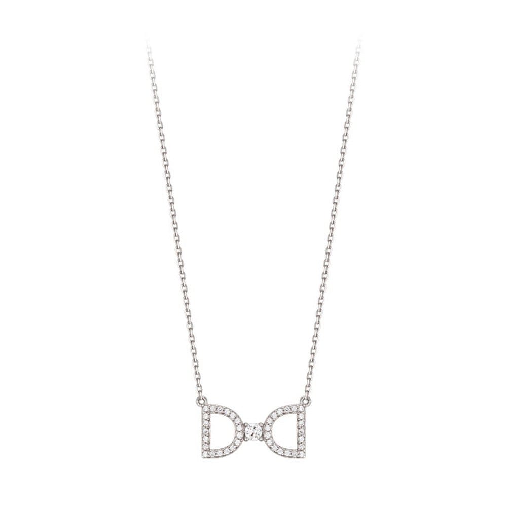 Miss Doo Silver Ribbon Necklace Jdrntxs80Zc