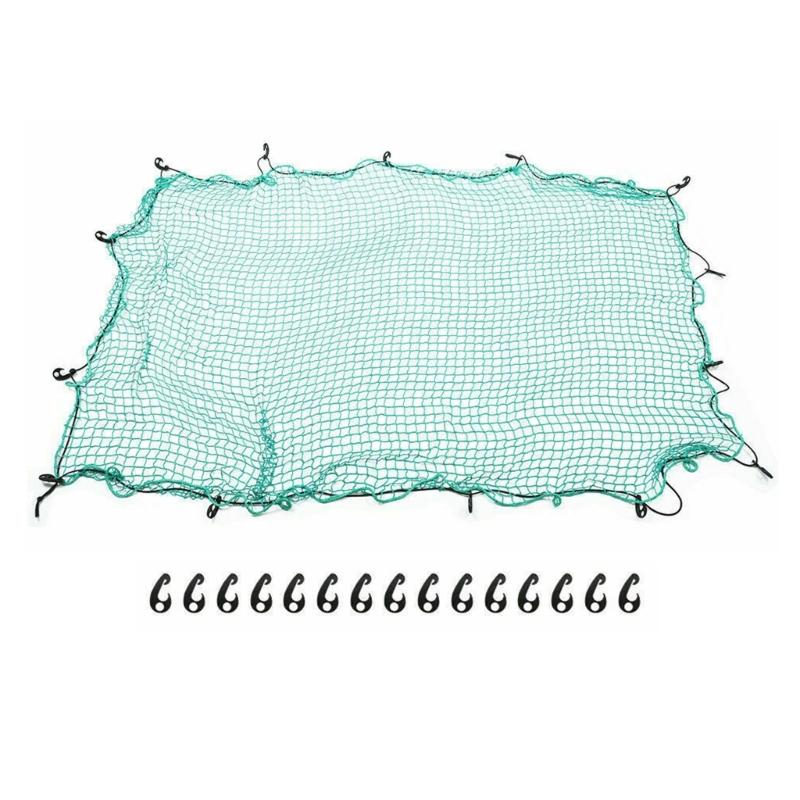 Cargo Net with 15Pcs Hooks and Elastic Strap 4.9x7.2ft / 6.5x9.8ft / 8.2x11.5ft Cargo Net Heavy Duty Bungee Cargo Net