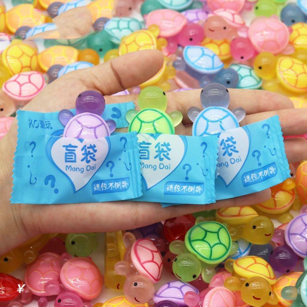 

10 шт./пакет мультяшные фигурки черепах миниатюры светящаяся в темноте статуя черепахи садовые украшения