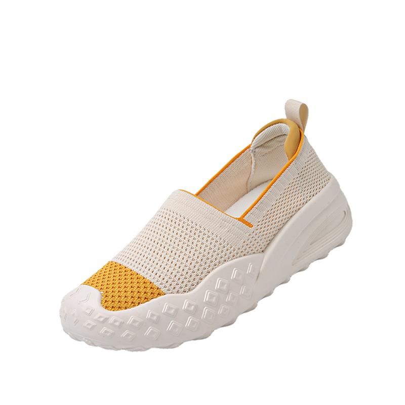 Fashion Women 2025 Summer Flat Shoes Lightweight Comfortable Casual Breathable Mesh Fashionable Slip On Mesh Sports Shoes Anti Slip